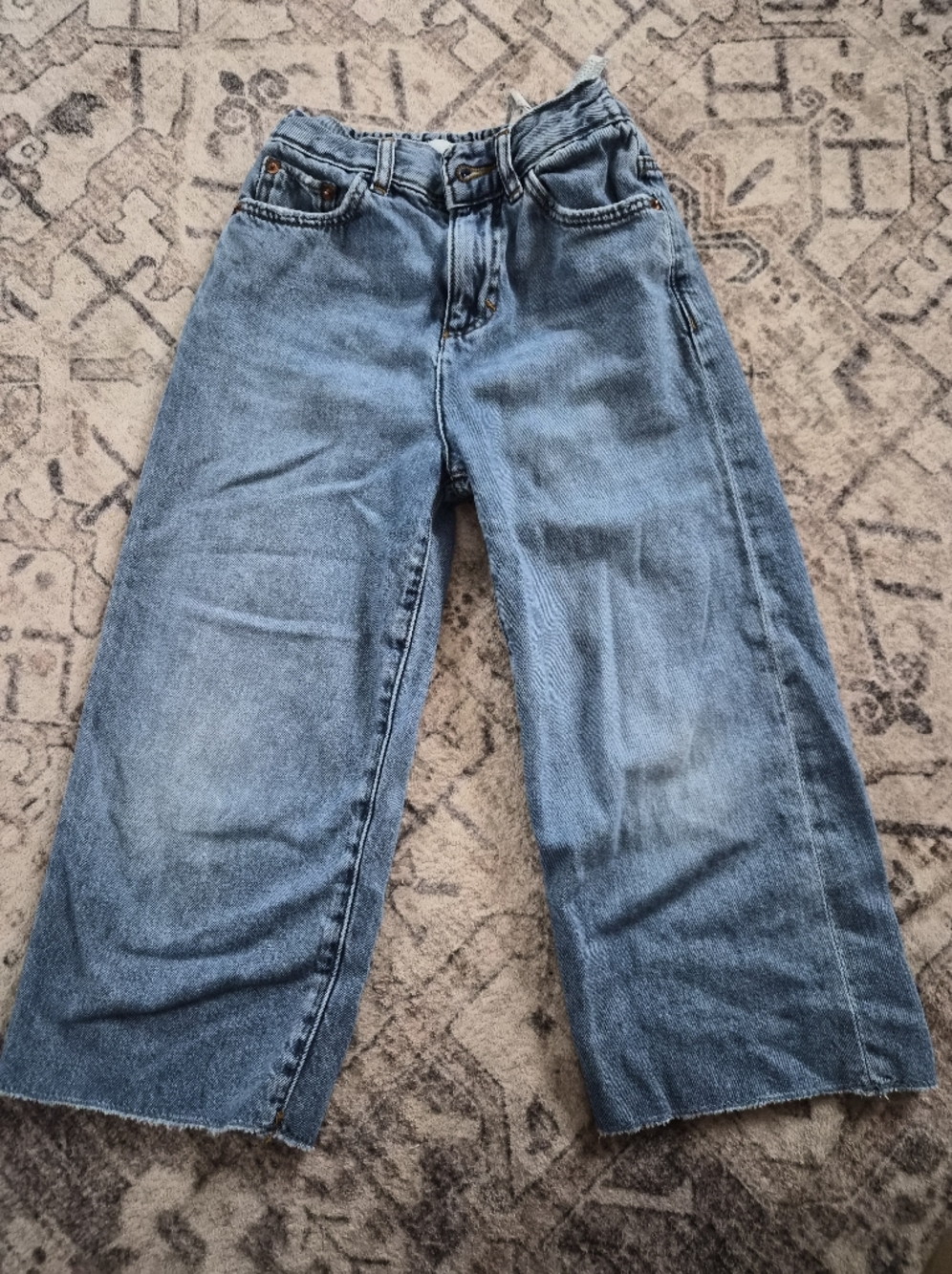 Zara Kids Wide-Leg Jeans in Light Blue Denim